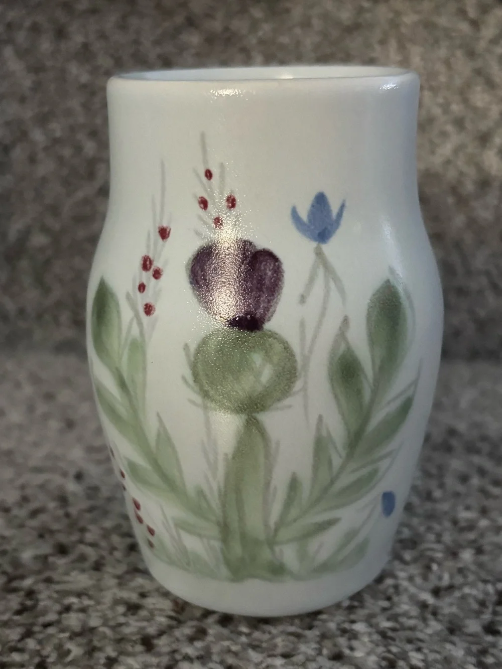 Buchan Portobello Finest Stoneware 4” Vase Marked 77/4 4 9 Made in Scotland Blue